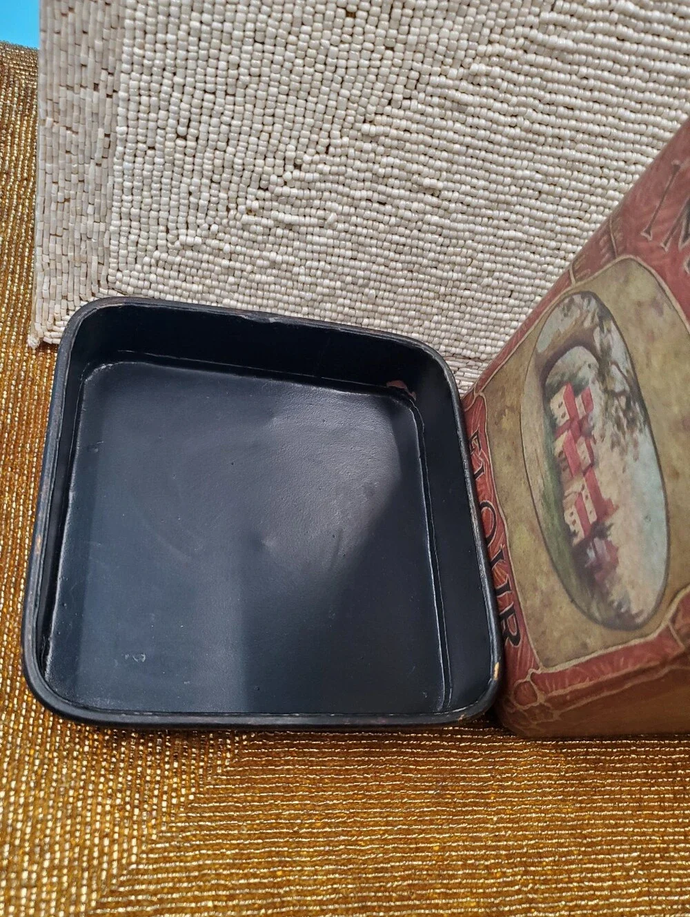 Decorative kitchen canister rustic styled with advertising imagery (C36)
